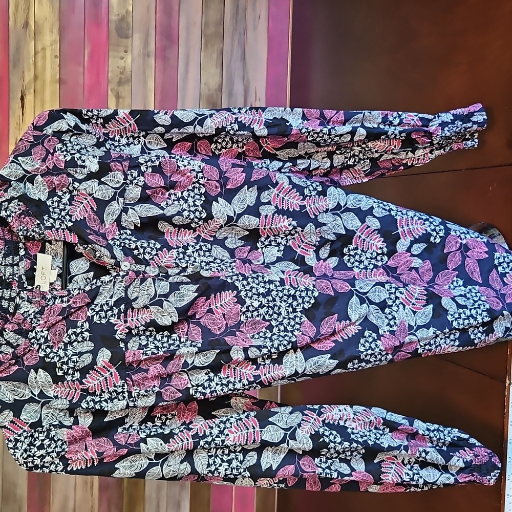 Loft Floral Long Sleeve Blouse